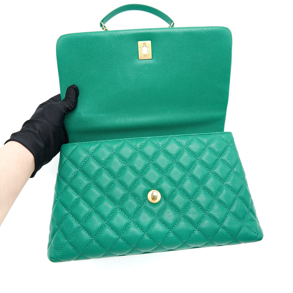 Chanel Cocohandle Flap Bag Medium Green with
