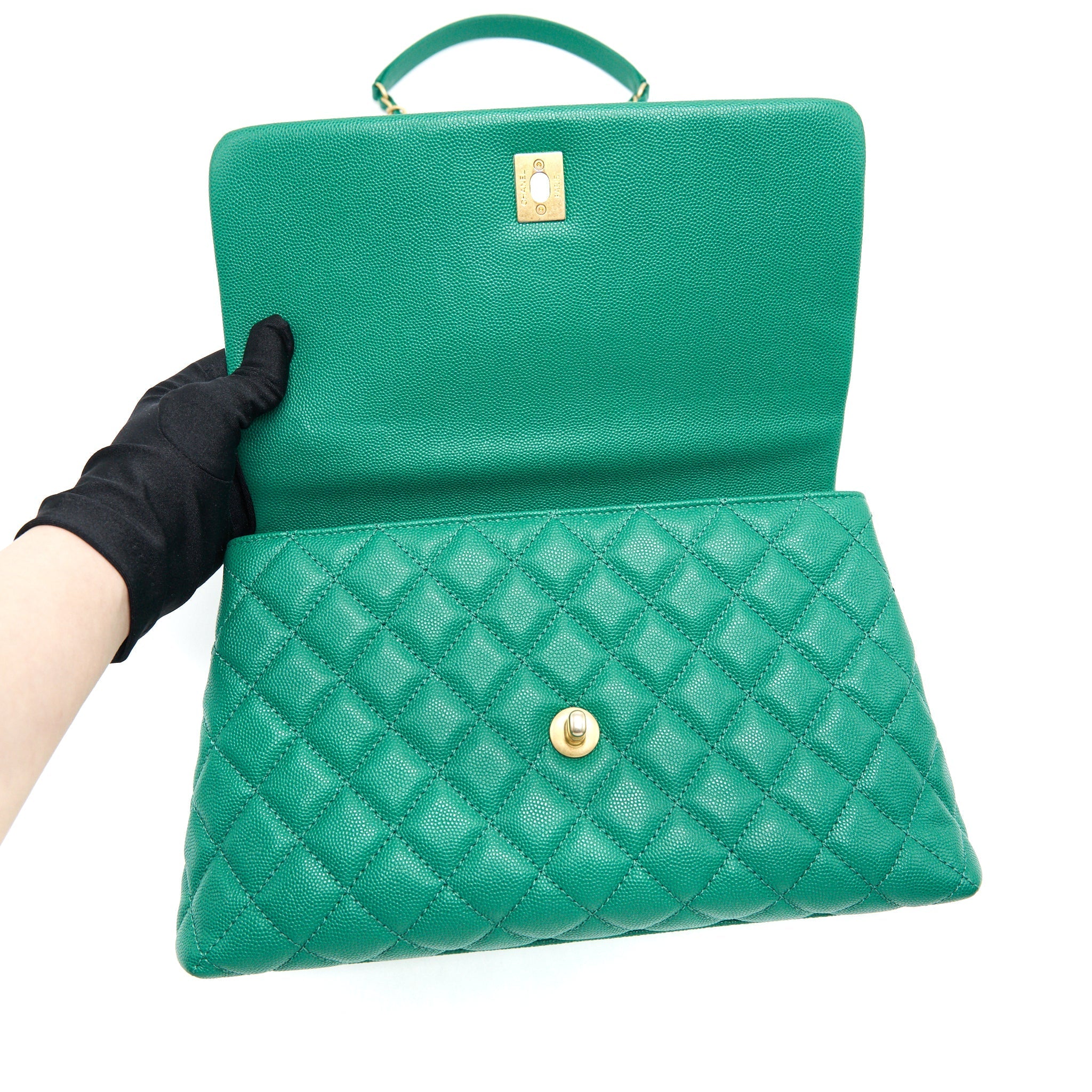 Chanel Cocohandle Flap Bag Medium Green with