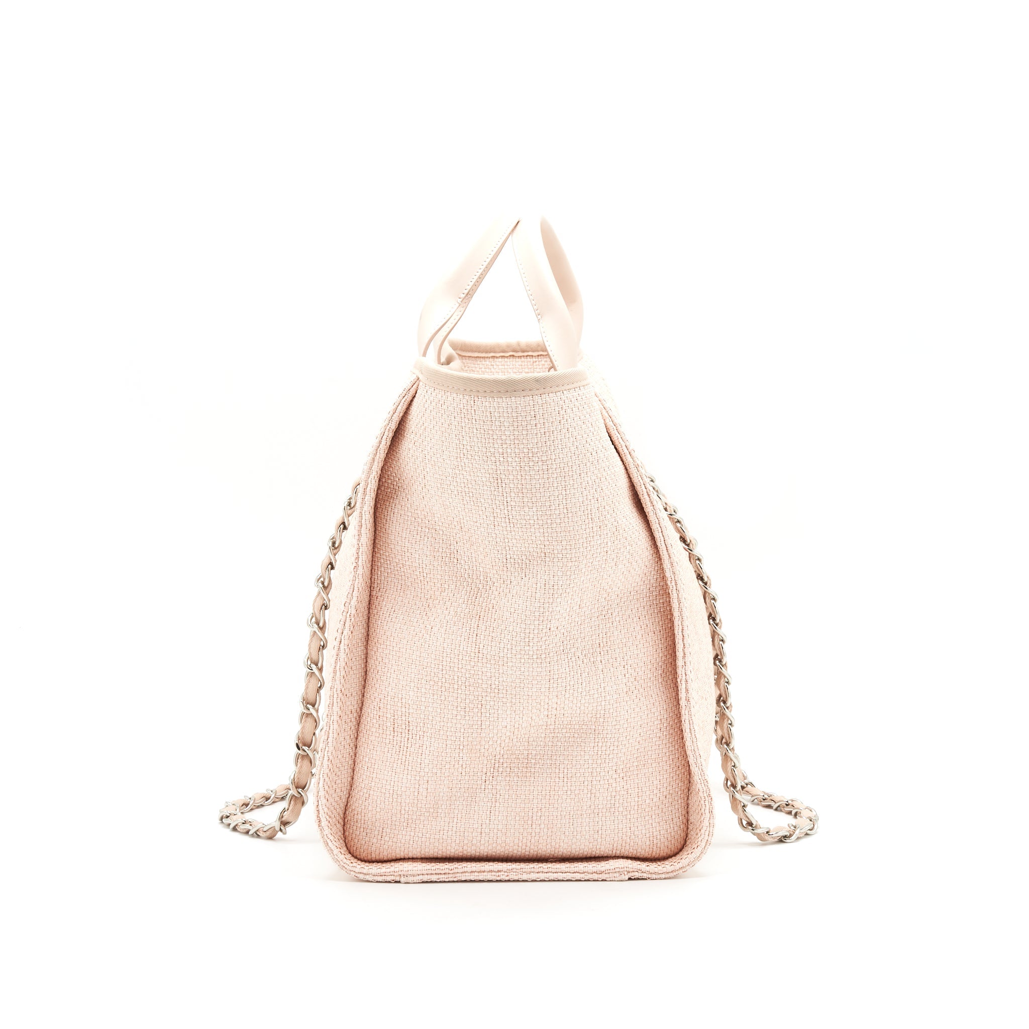 CHANEL DEAUVILLE MM TOTE BAG CANVAS PINK