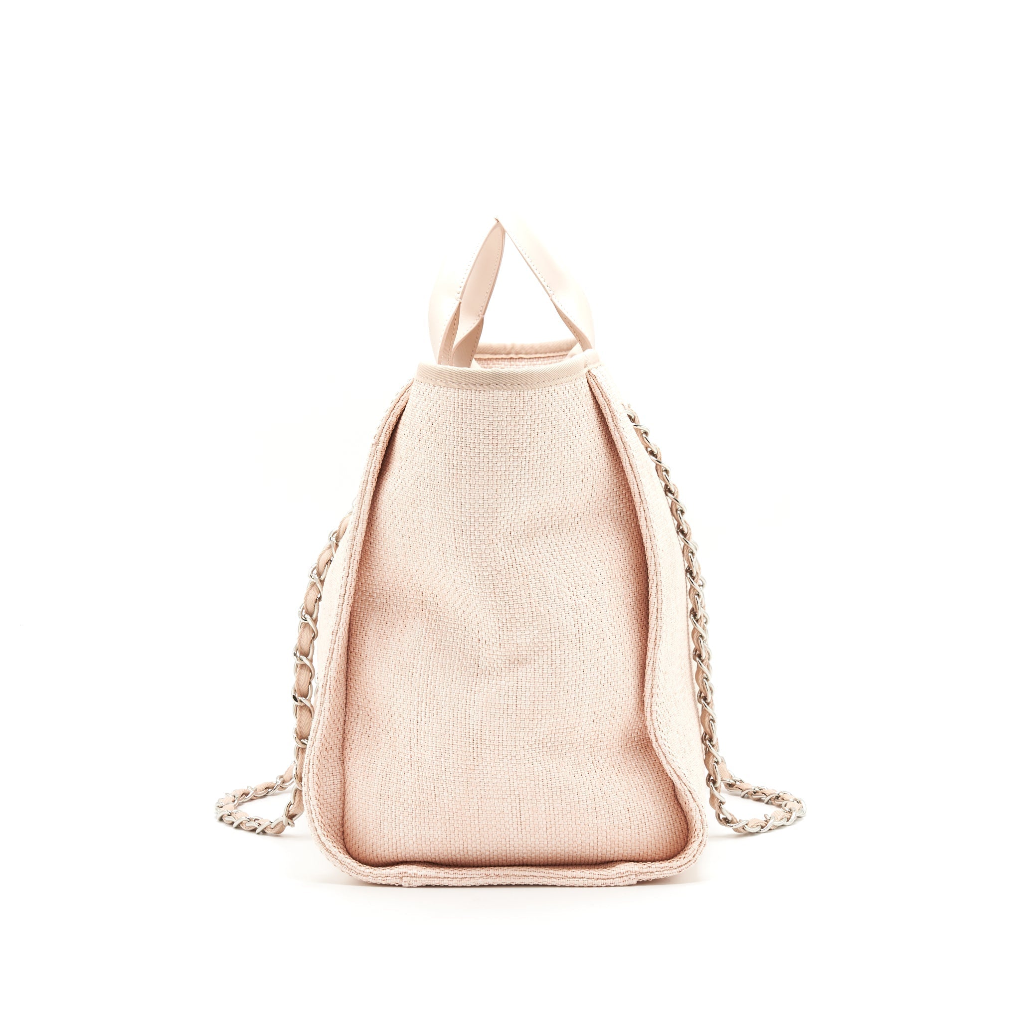 CHANEL DEAUVILLE MM TOTE BAG CANVAS PINK
