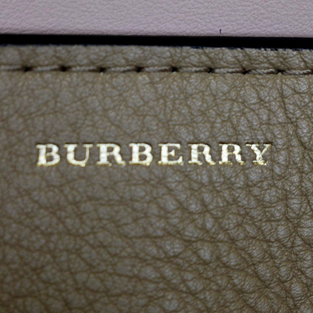 BURBERRY Horse Rainbow Baby Belt Printed Leather Tote Bag Camel
