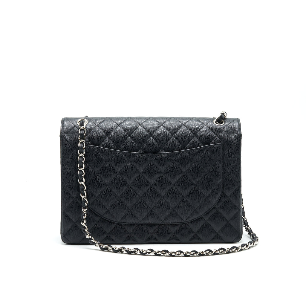 CHANEL CAVIER CLASSIC MAXI DOUBLE FLAP BAG BLACK