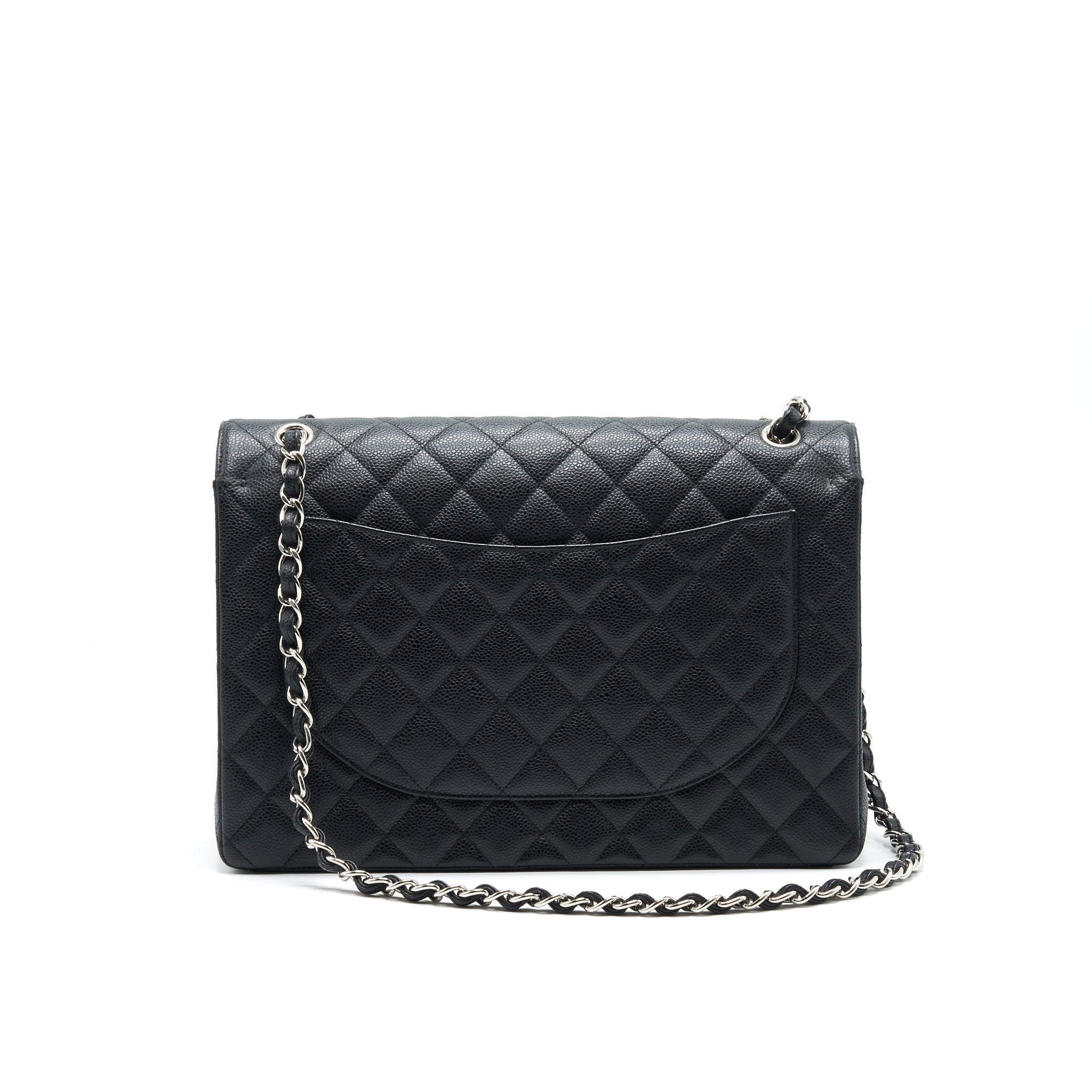 CHANEL CAVIER CLASSIC MAXI DOUBLE FLAP BAG BLACK