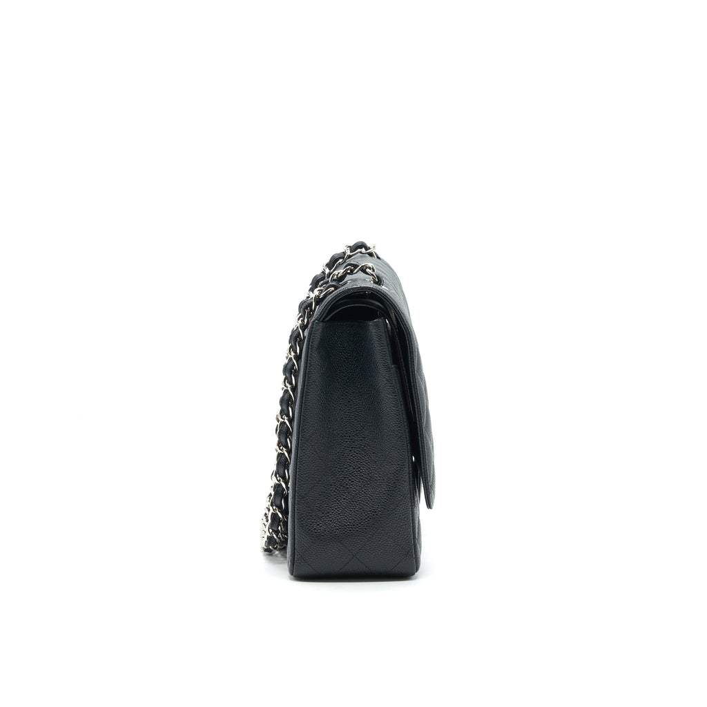 CHANEL CAVIER CLASSIC MAXI DOUBLE FLAP BAG BLACK