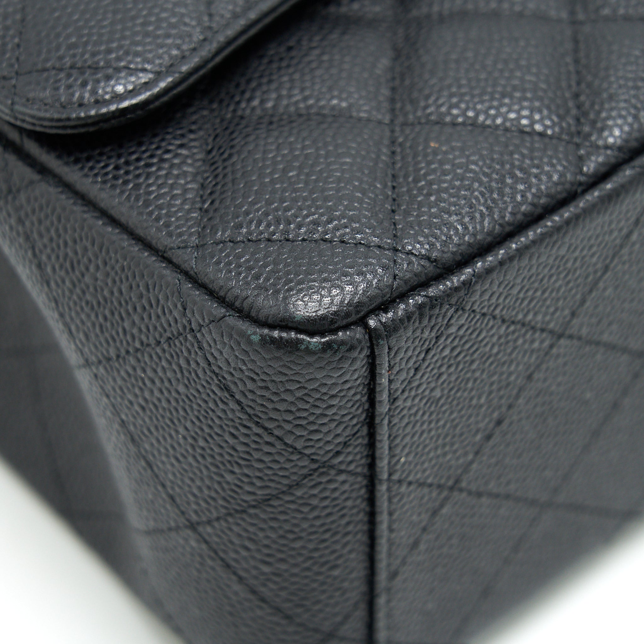 CHANEL CAVIER CLASSIC MAXI DOUBLE FLAP BAG BLACK
