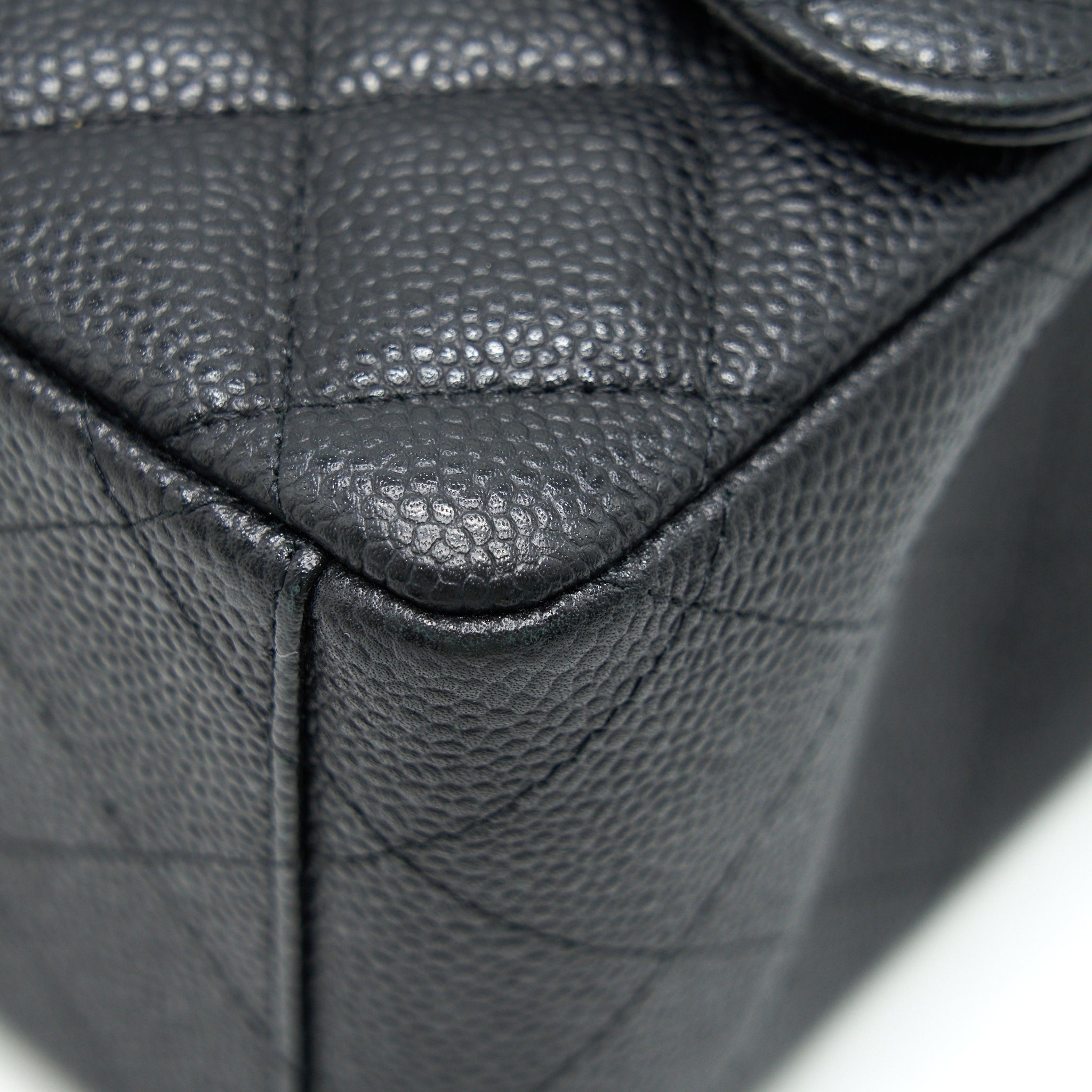 CHANEL CAVIER CLASSIC MAXI DOUBLE FLAP BAG BLACK