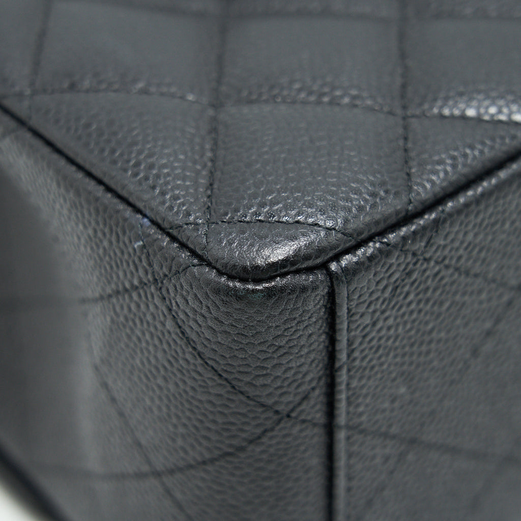 CHANEL CAVIER CLASSIC MAXI DOUBLE FLAP BAG BLACK