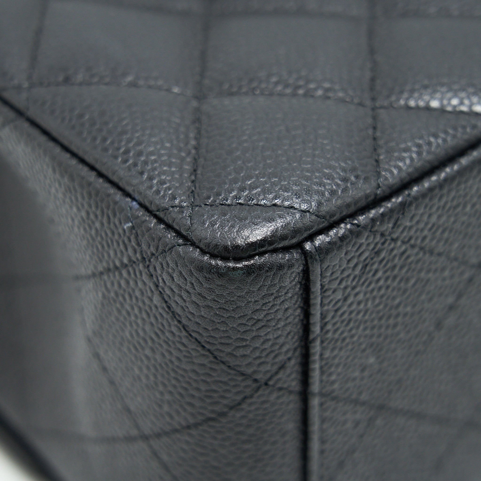 CHANEL CAVIER CLASSIC MAXI DOUBLE FLAP BAG BLACK