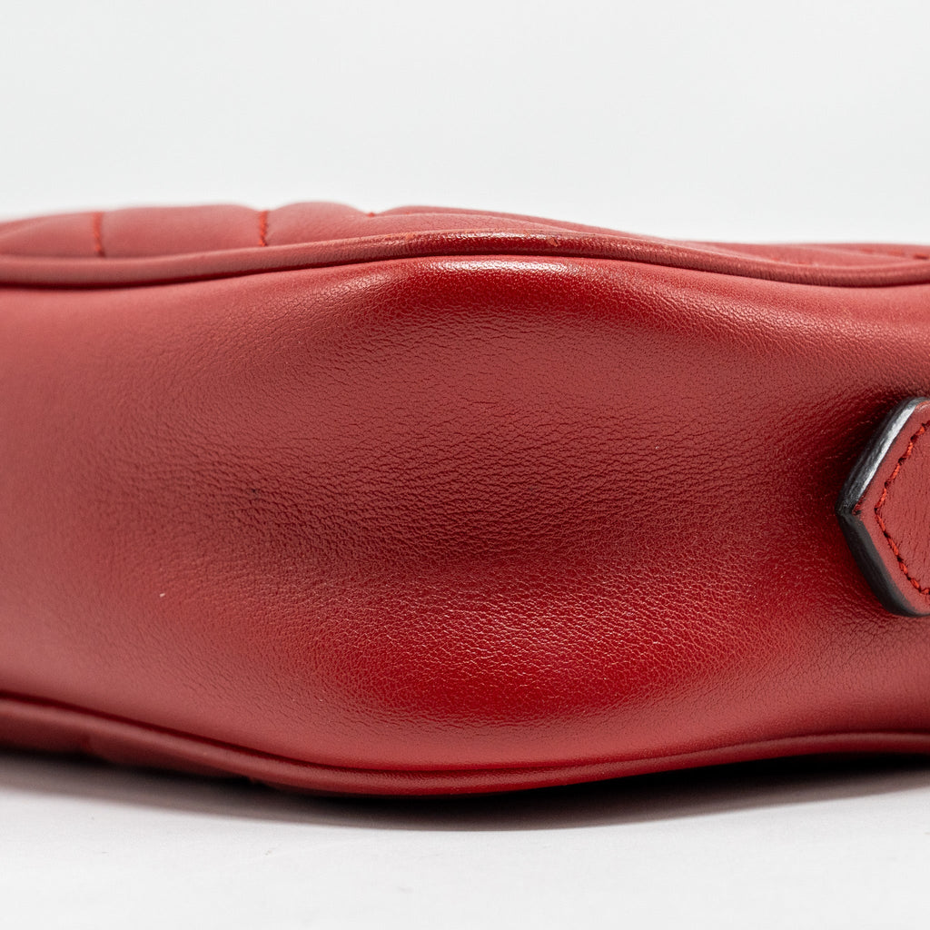 Gucci GG Marmont Matelasse Camera Bag Red Leather Red