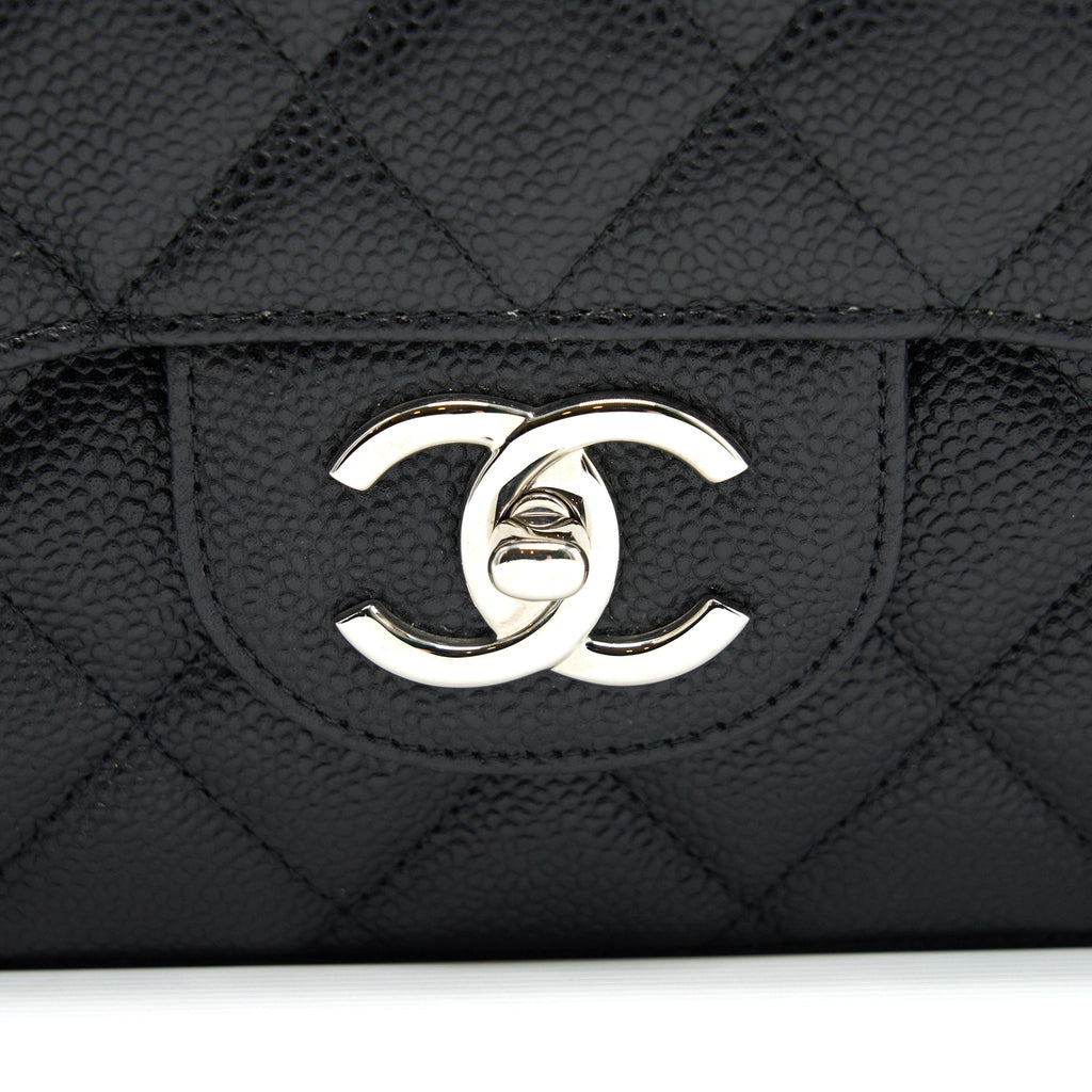 CHANEL CAVIER CLASSIC MAXI DOUBLE FLAP BAG BLACK