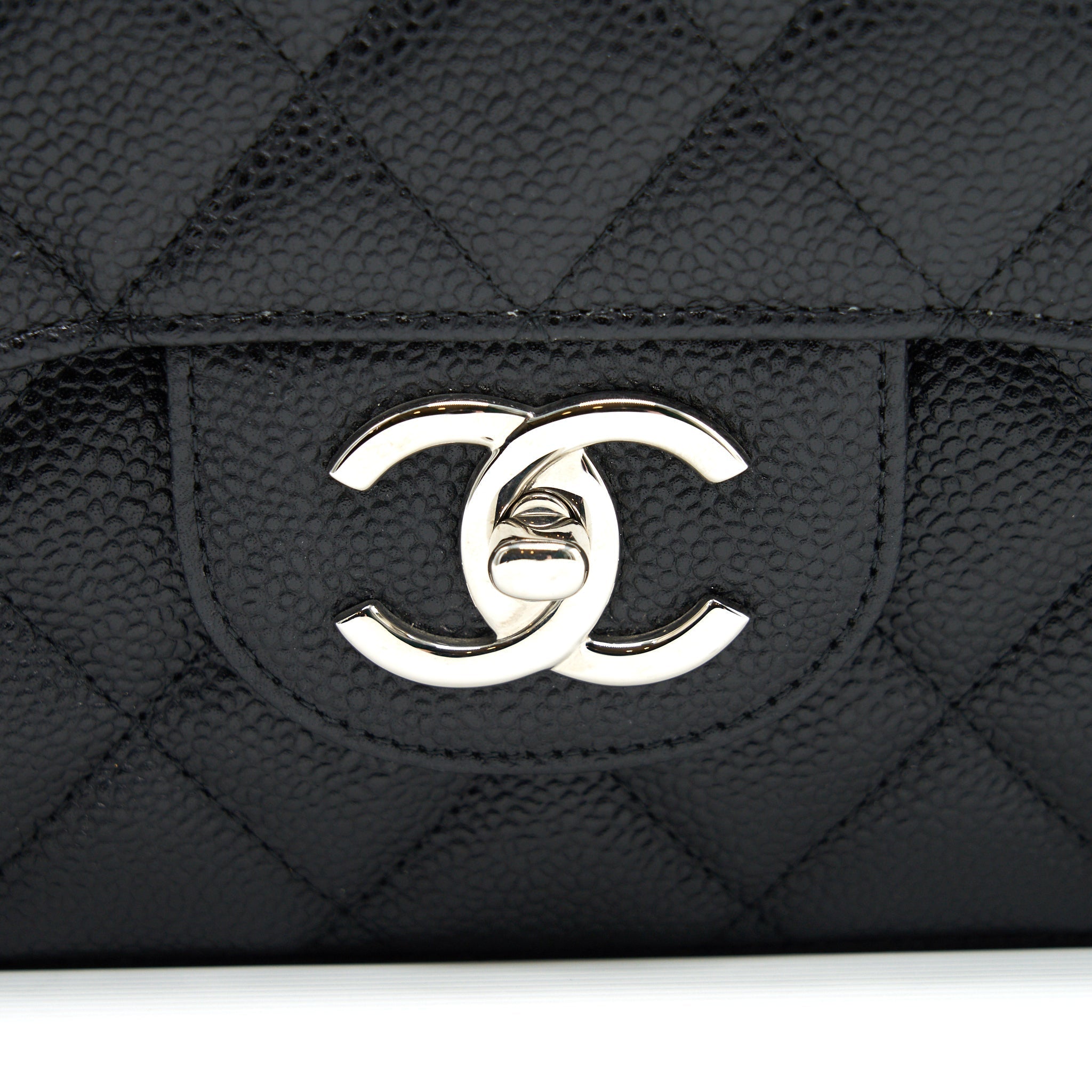 CHANEL CAVIER CLASSIC MAXI DOUBLE FLAP BAG BLACK