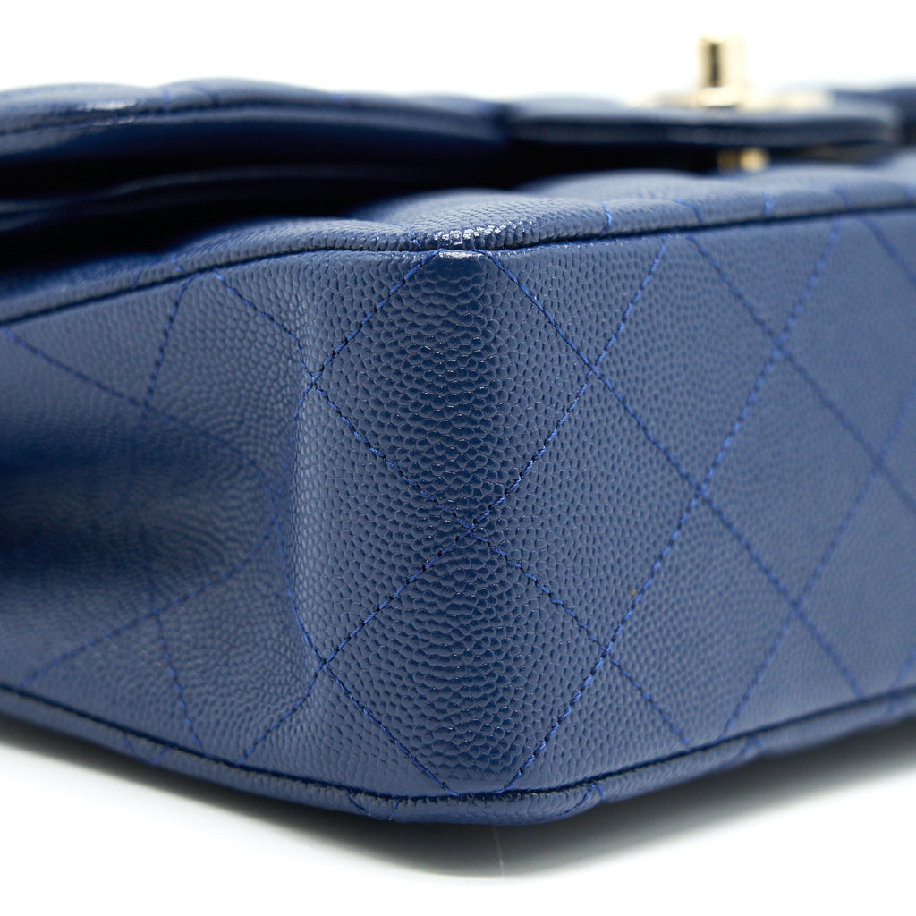 Chanel Classic Small Double Flap Caviar NAVY L