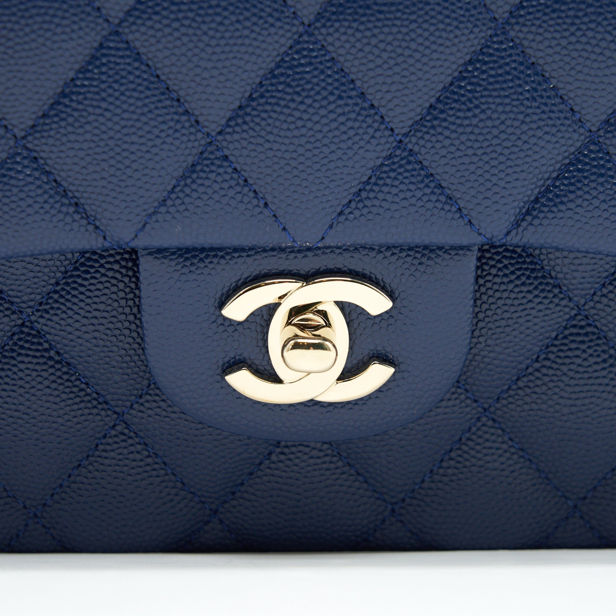 Chanel Classic Small Double Flap Caviar NAVY L