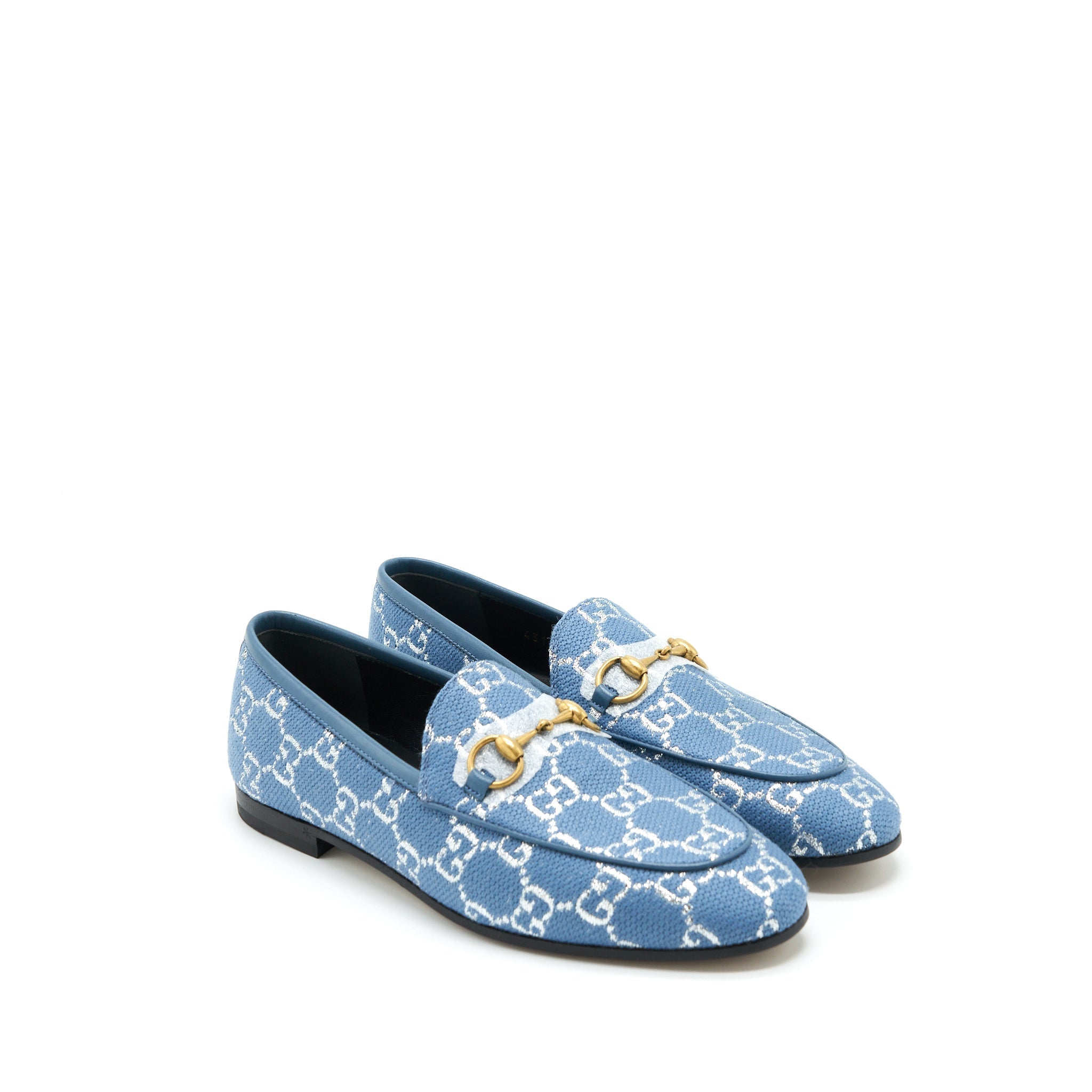 Gucci Size 36 Jordanian GG Canvas Loafer Blue
