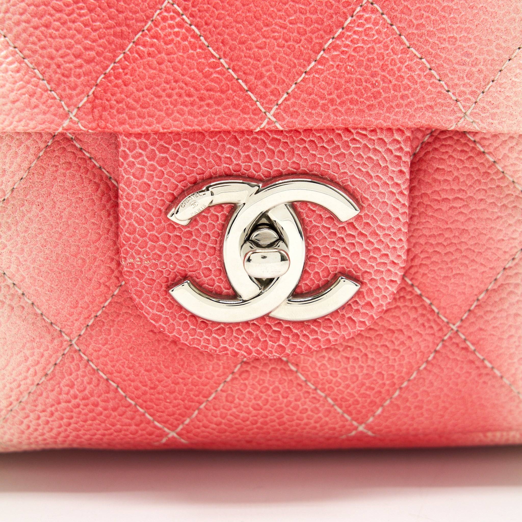 CHANEL Multi Color Caviar Large Flap Bag with
