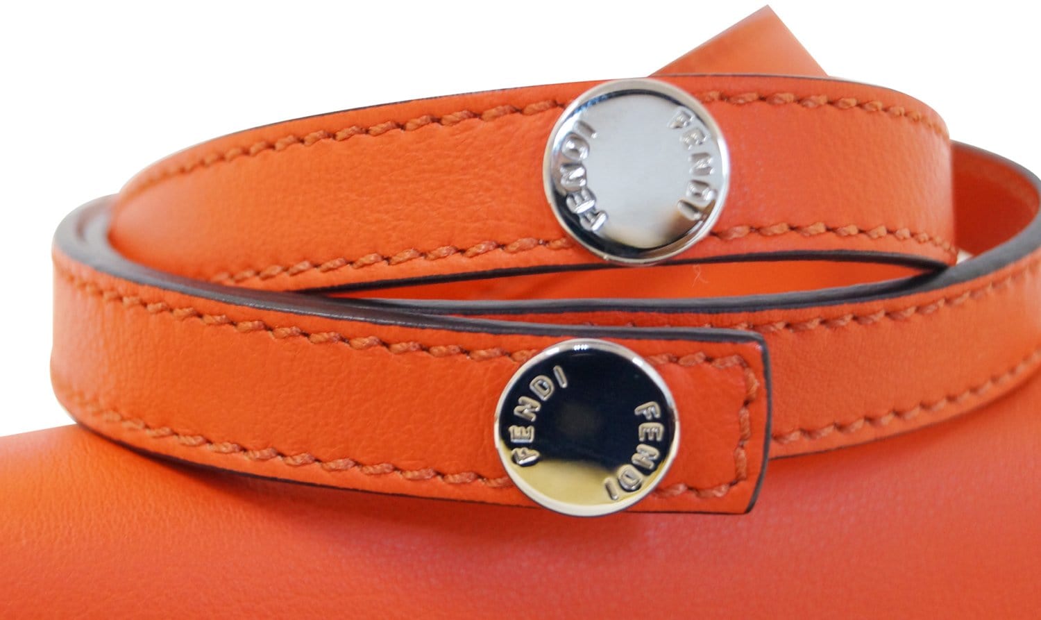 FENDI Orange Leather By the Way Mini Shoulder Crossbody Bag