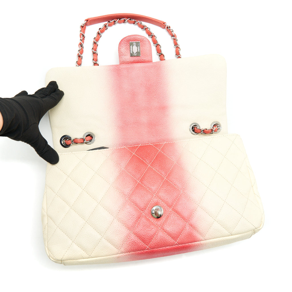 CHANEL Multi Color Caviar Large Flap Bag with