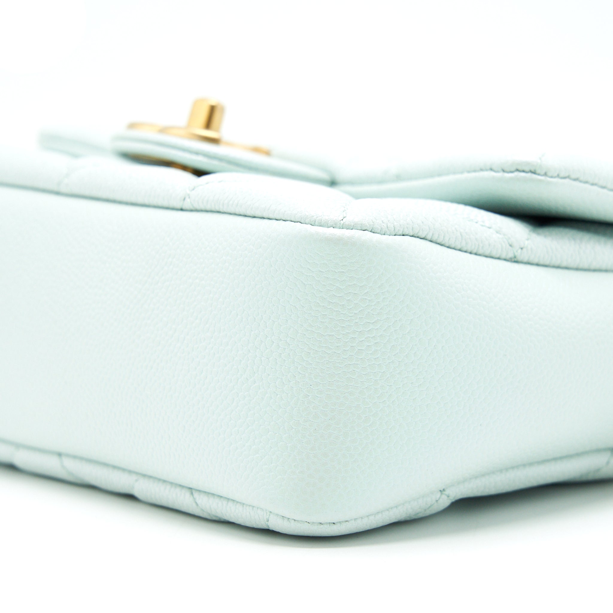 Chanel 21K My Perfect Mini Flap Bag Caviar Iridescent Pastel Green