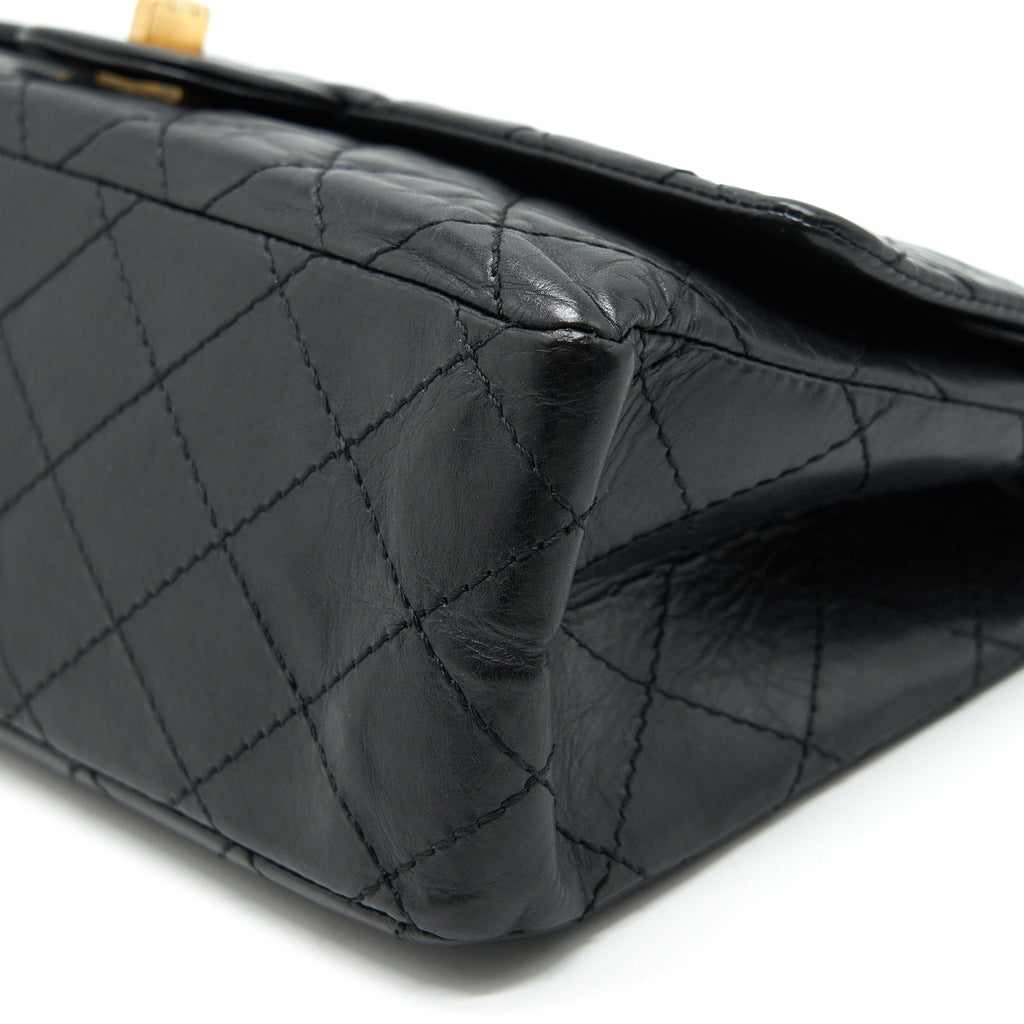 CHANEL 2.55 226 Reissue Flap Bag Aged Calfskin in Black