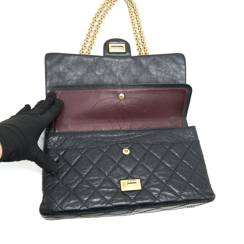 CHANEL 2.55 226 Reissue Flap Bag Aged Calfskin in Black