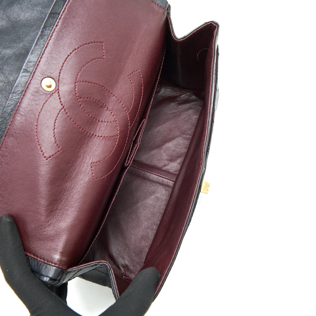 CHANEL 2.55 226 Reissue Flap Bag Aged Calfskin in Black