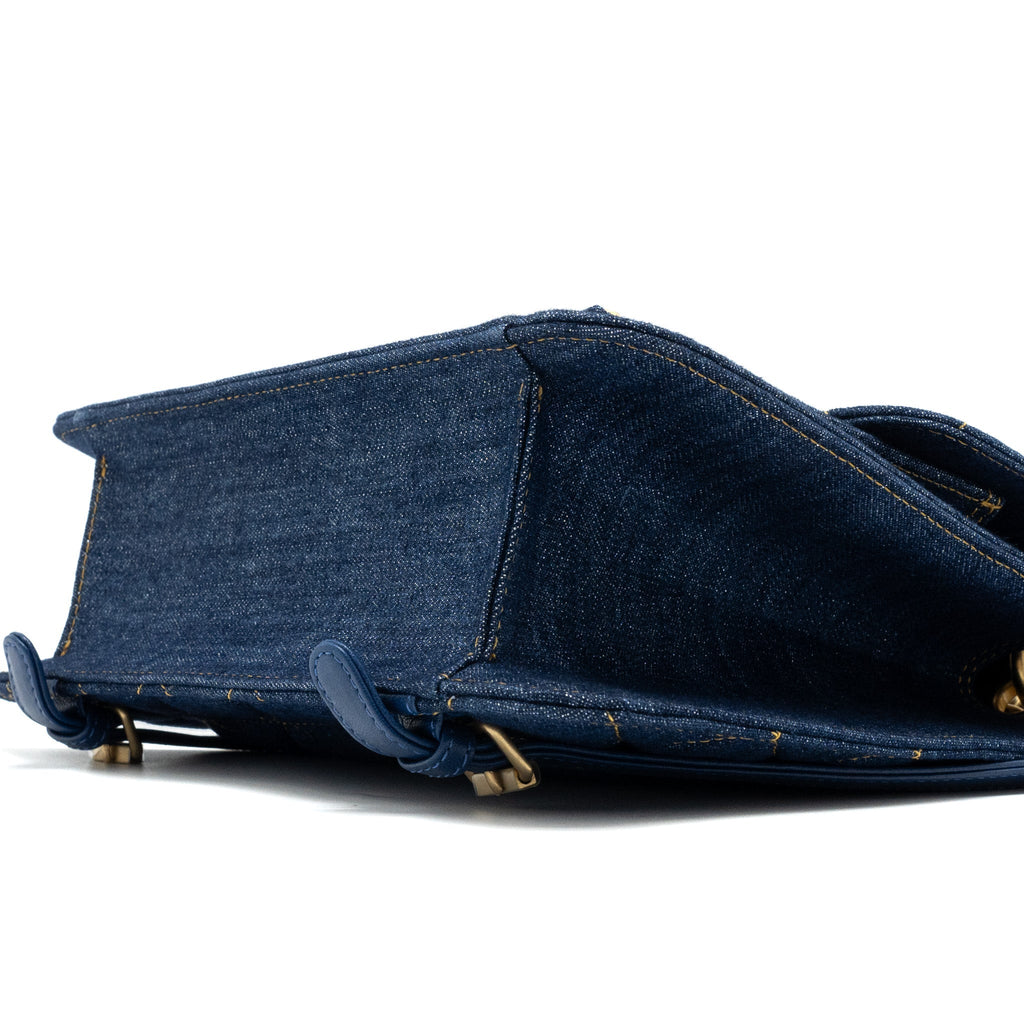 Chanel 23S Flap Backpack Denim Blue Brushed  (Microchip)