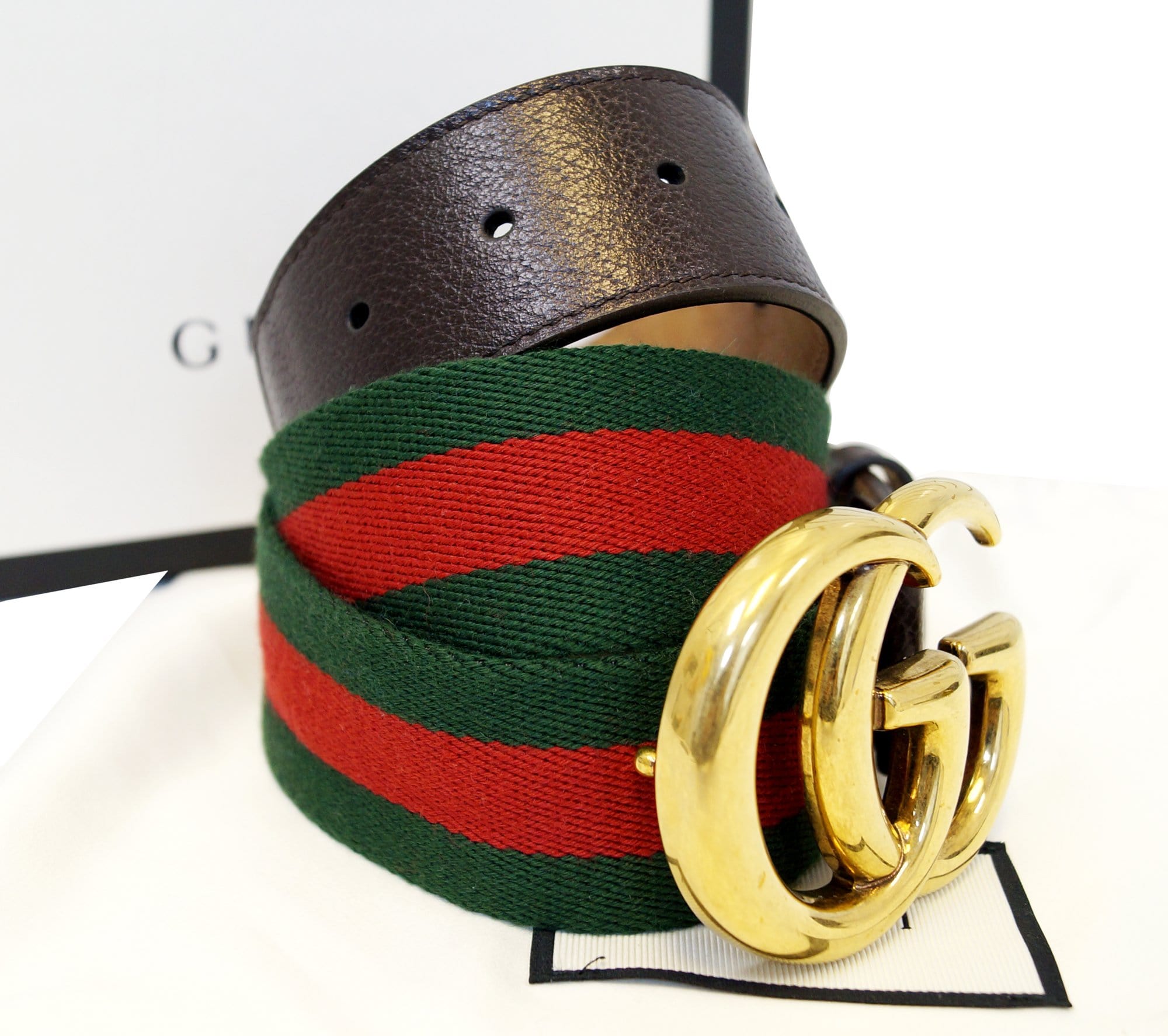 GUCCI Web Belt with Double G buckle 409416