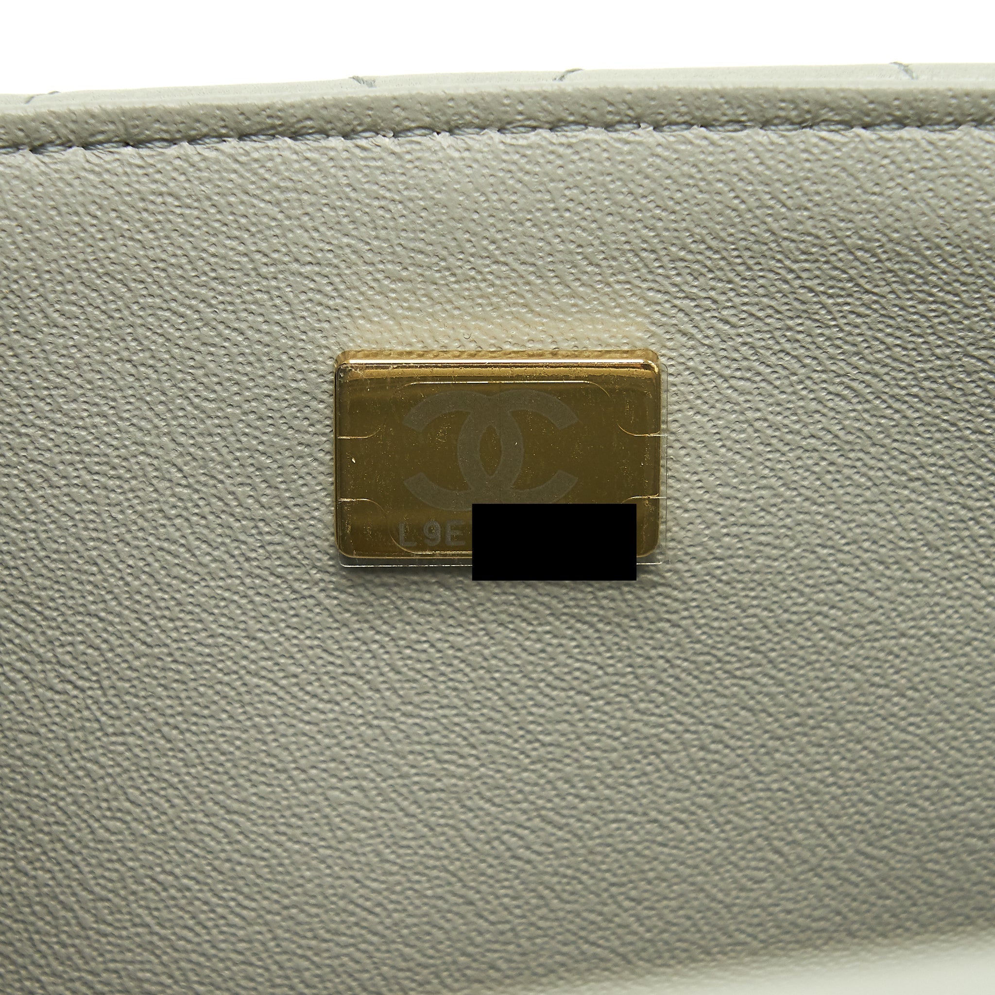 Chanel 22C Mini Square Flap Bag Lambskin Light Grey L