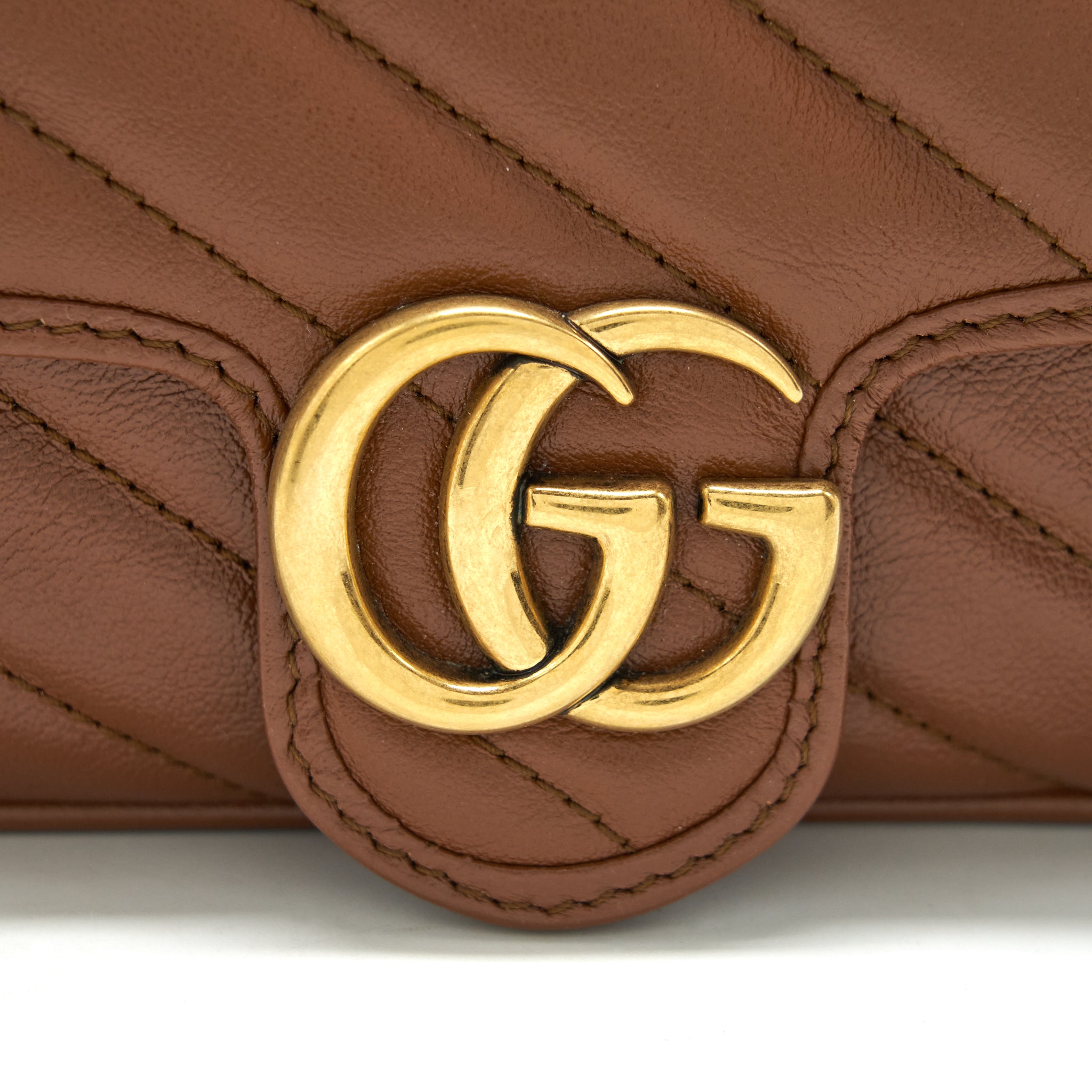 Gucci GG Marmont Matelasse Super Mini Bag Brown