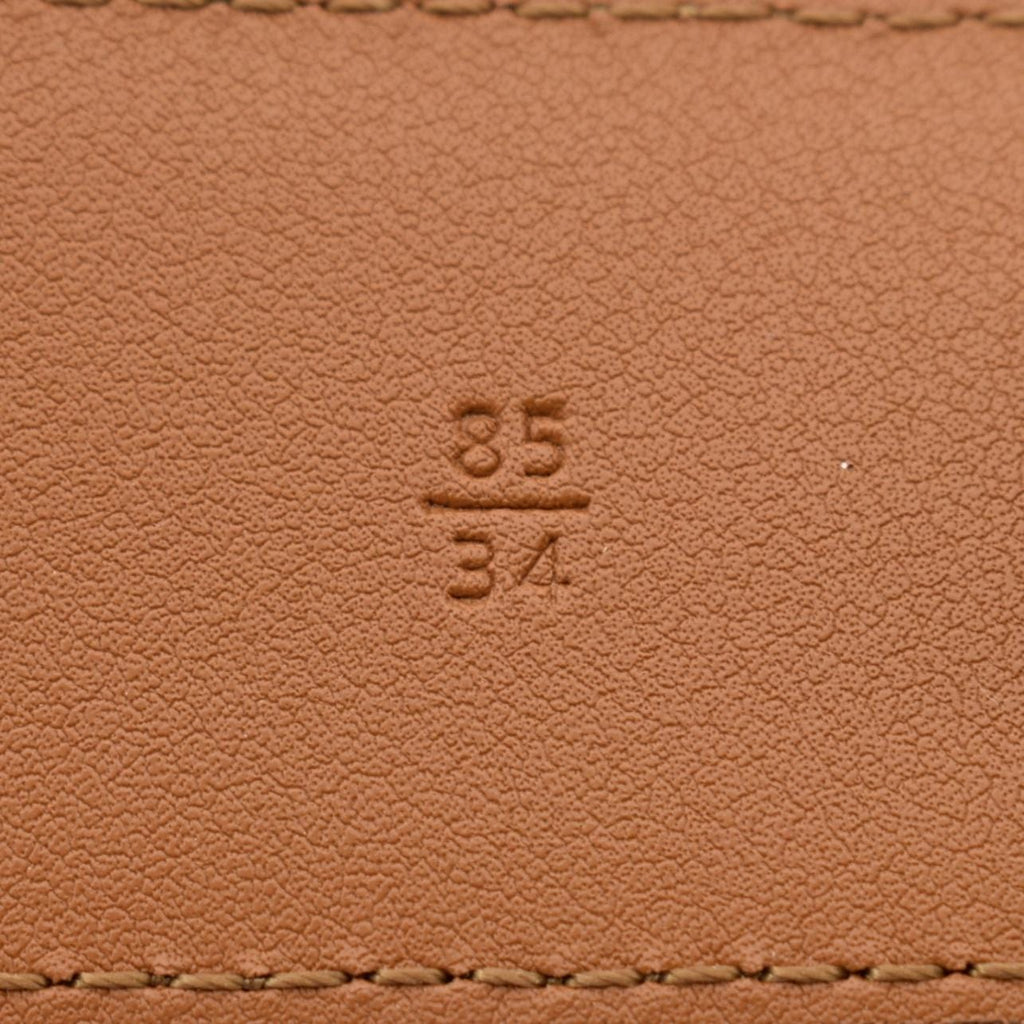 FENDI FF Leather Waist Belt Tan Size 85/34