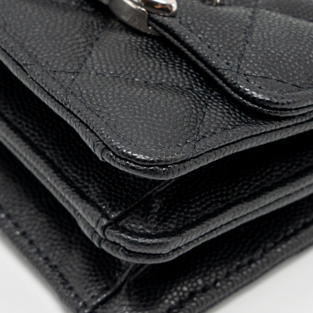 Chanel 22s Mini Clutch With Chain Caviar Black