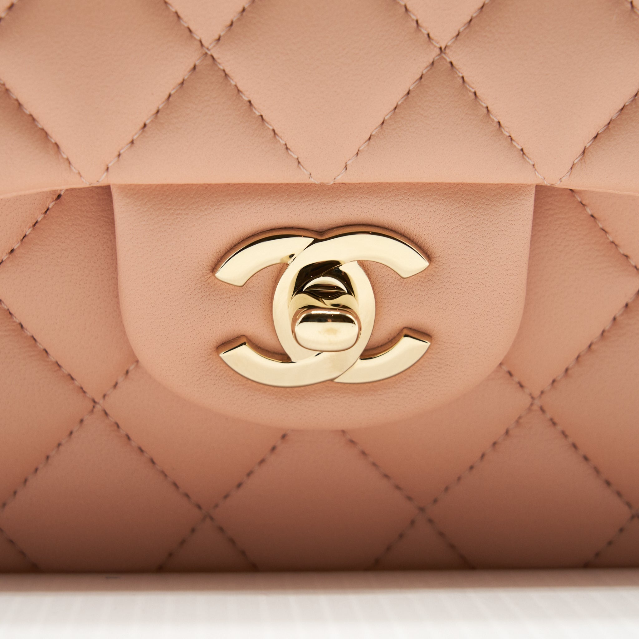 Chanel Small Classic Double Flap Bag Lambskin Pink L