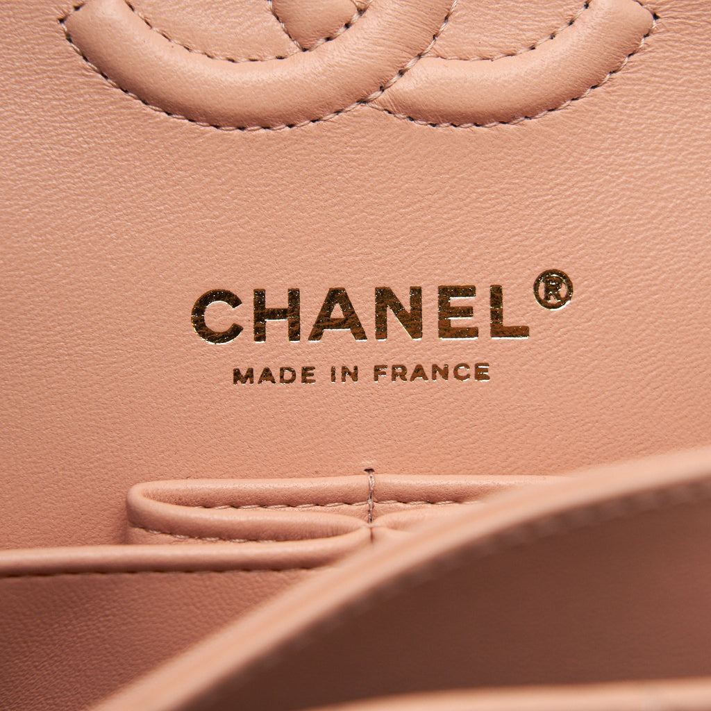 Chanel Small Classic Double Flap Bag Lambskin Pink L