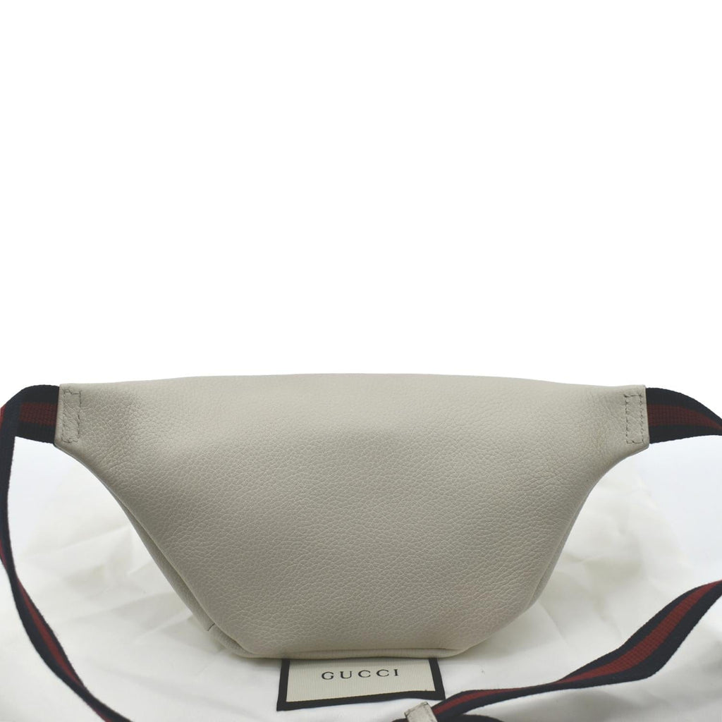 GUCCI Print Small Leather Belt Waist Bum Bag White