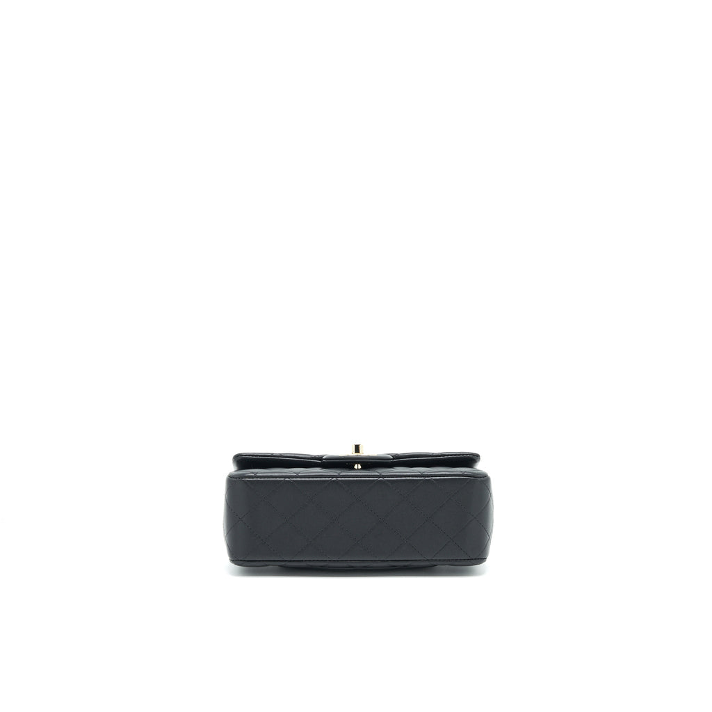 Chanel 21K top handle mini Rectangular flap Bag Black L