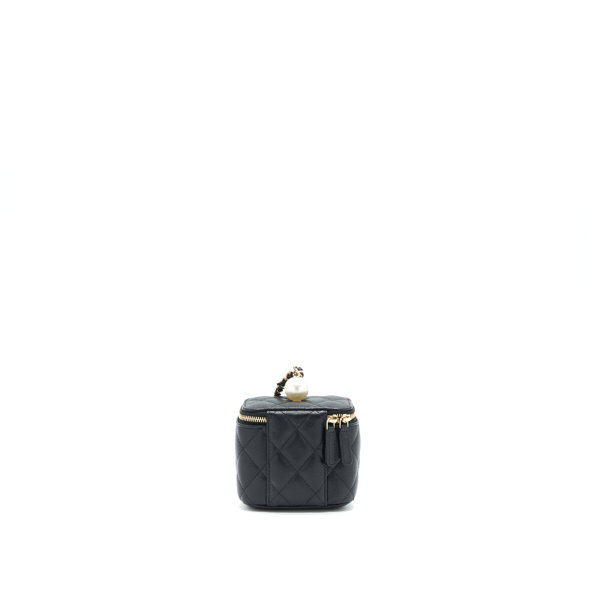 Chanel small Vanity Clutch with Chain with CC Pearl Caviar Black L