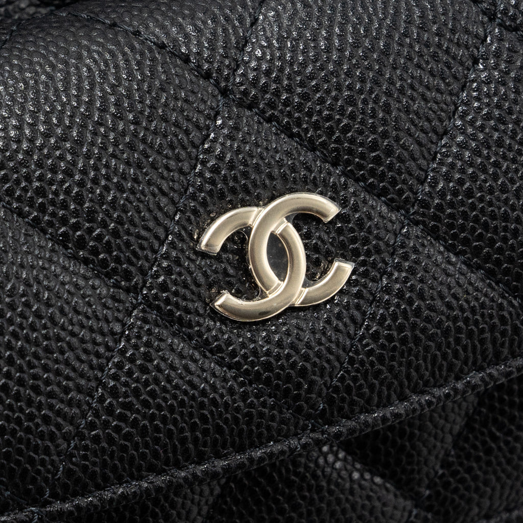 Chanel 24C mini backpack / crossbody bag caviar black L (microchip)