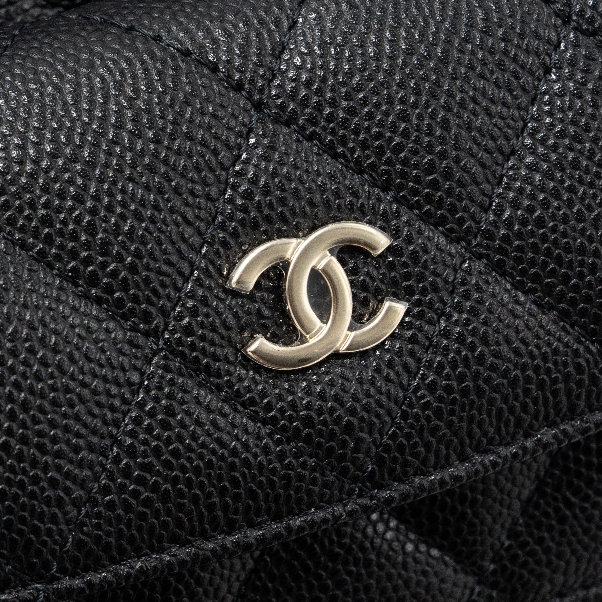 Chanel 24C mini backpack / crossbody bag caviar black L (microchip)