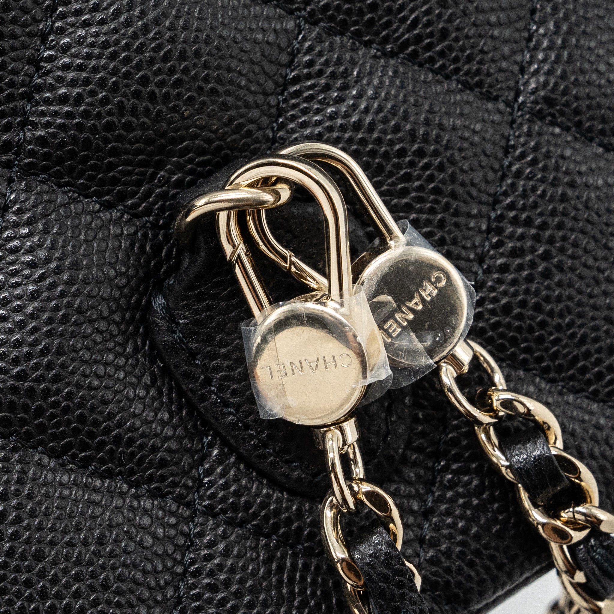 Chanel 24C mini backpack / crossbody bag caviar black L (microchip)