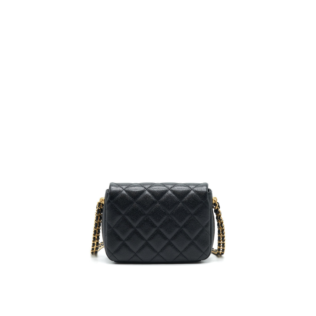 Chanel 21A Mini Square Flap Bag Caviar Black