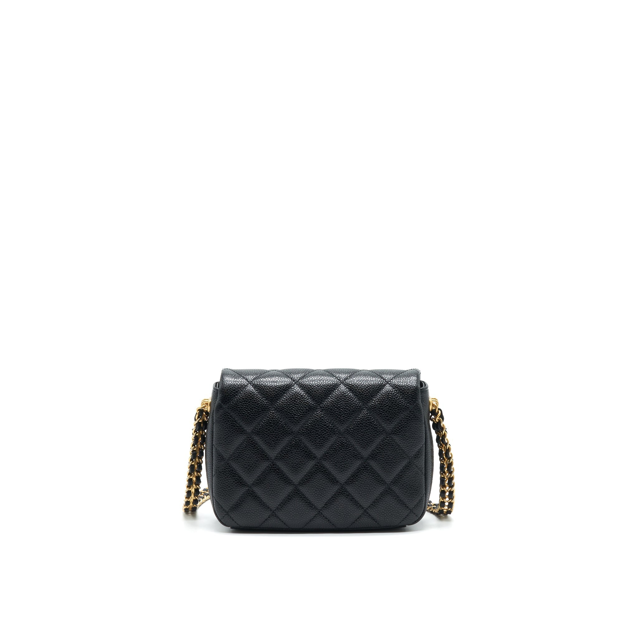 Chanel 21A Mini Square Flap Bag Caviar Black
