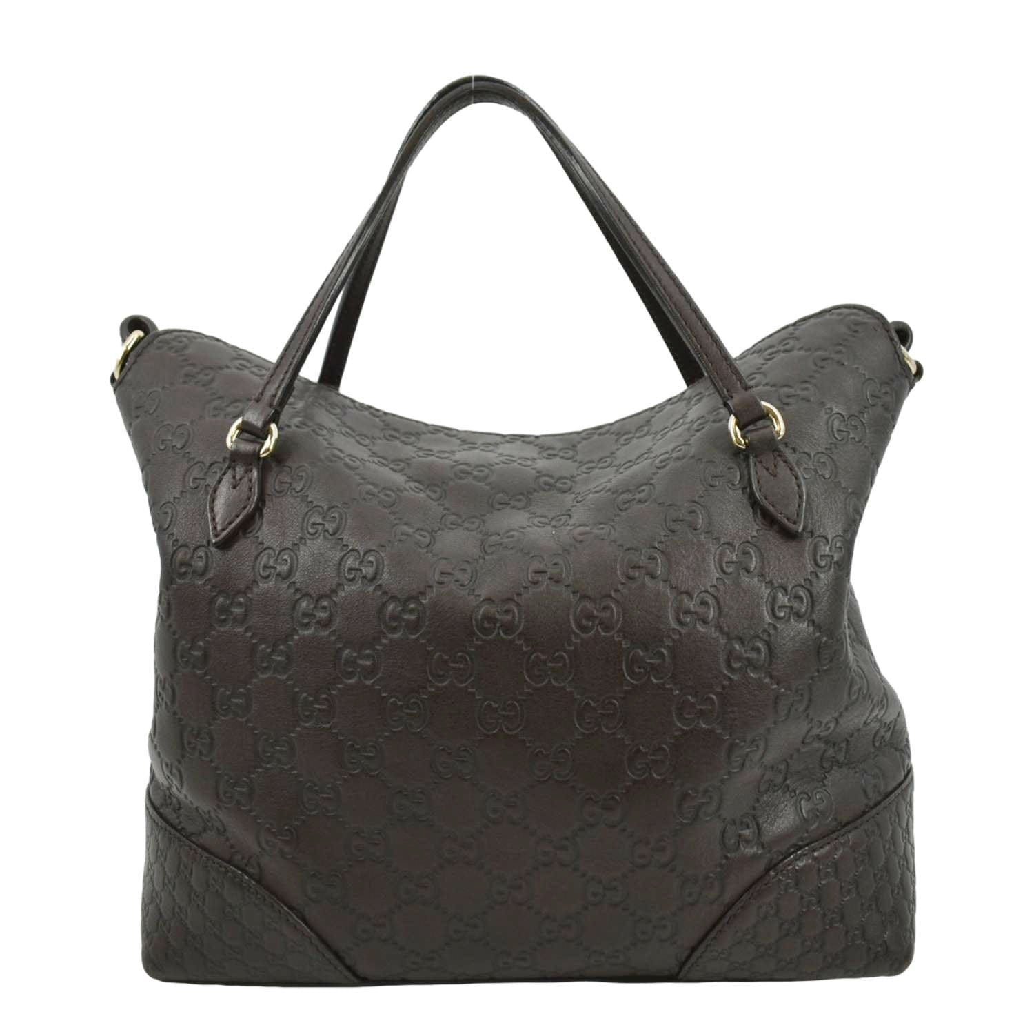 GUCCI Bree Medium Leather Top Handle Shoulder Bag Dark Brown 353120