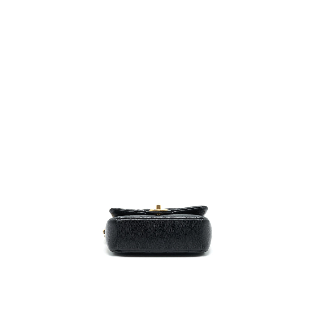 Chanel 21A Mini Square Flap Bag Caviar Black