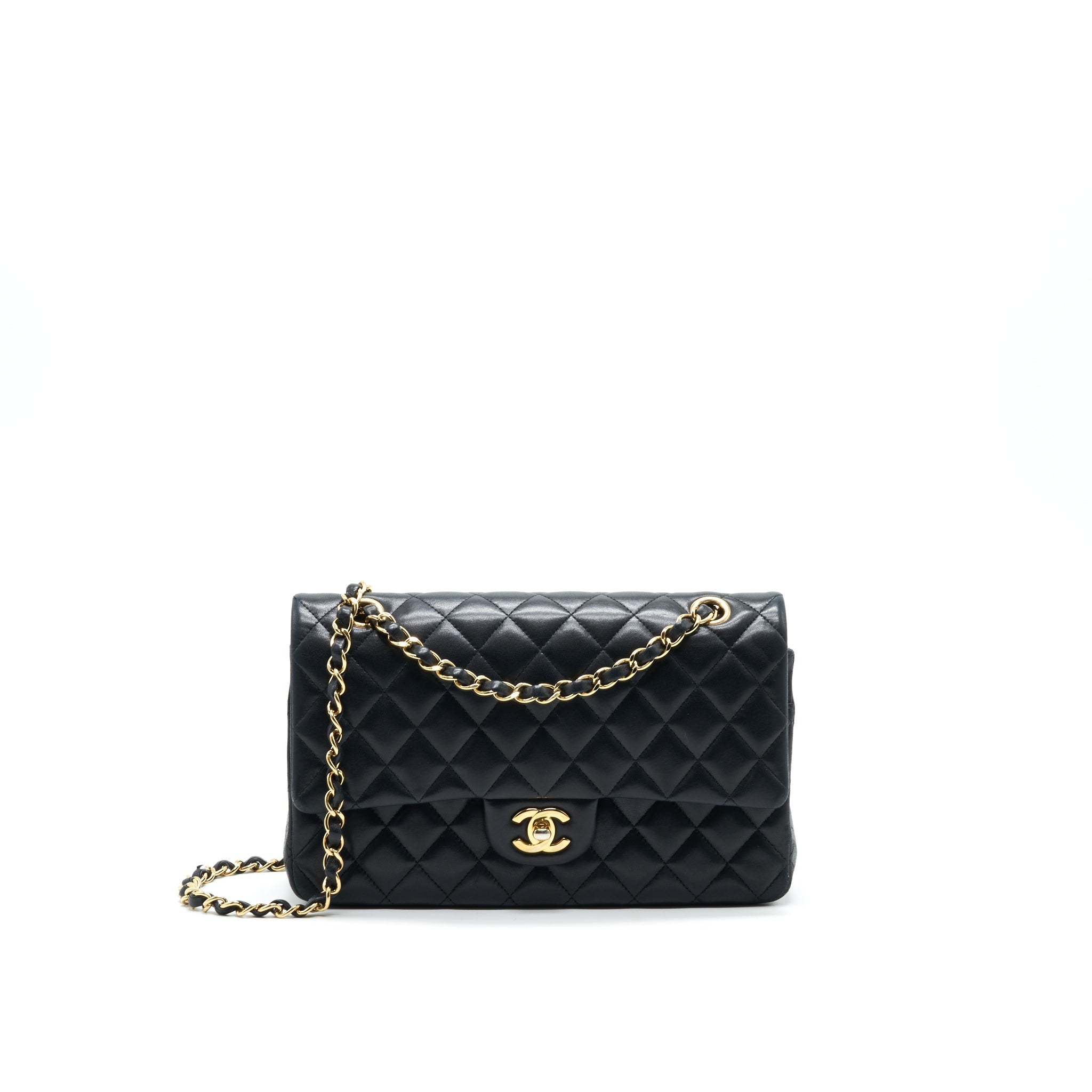 Chanel Classic Double Flap Bag Lambskin Medium Black  serial 19