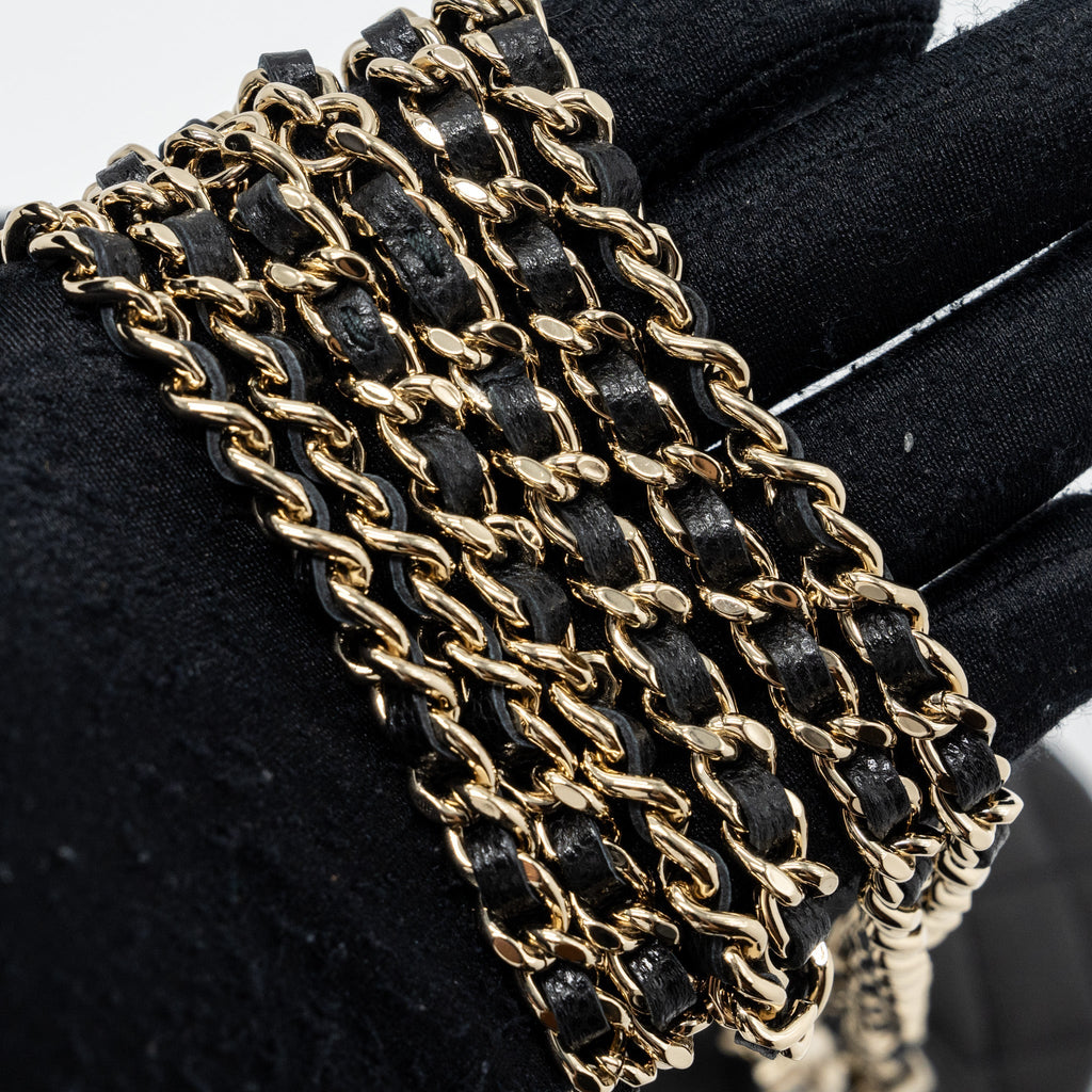 Chanel 24C mini backpack / crossbody bag caviar black L (microchip)