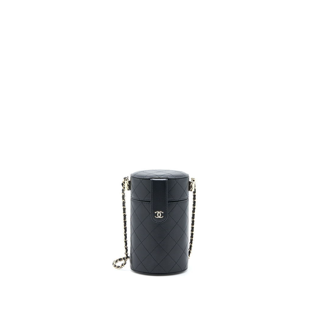 Chanel Vertical Clutch with Chain Lambskin Black L