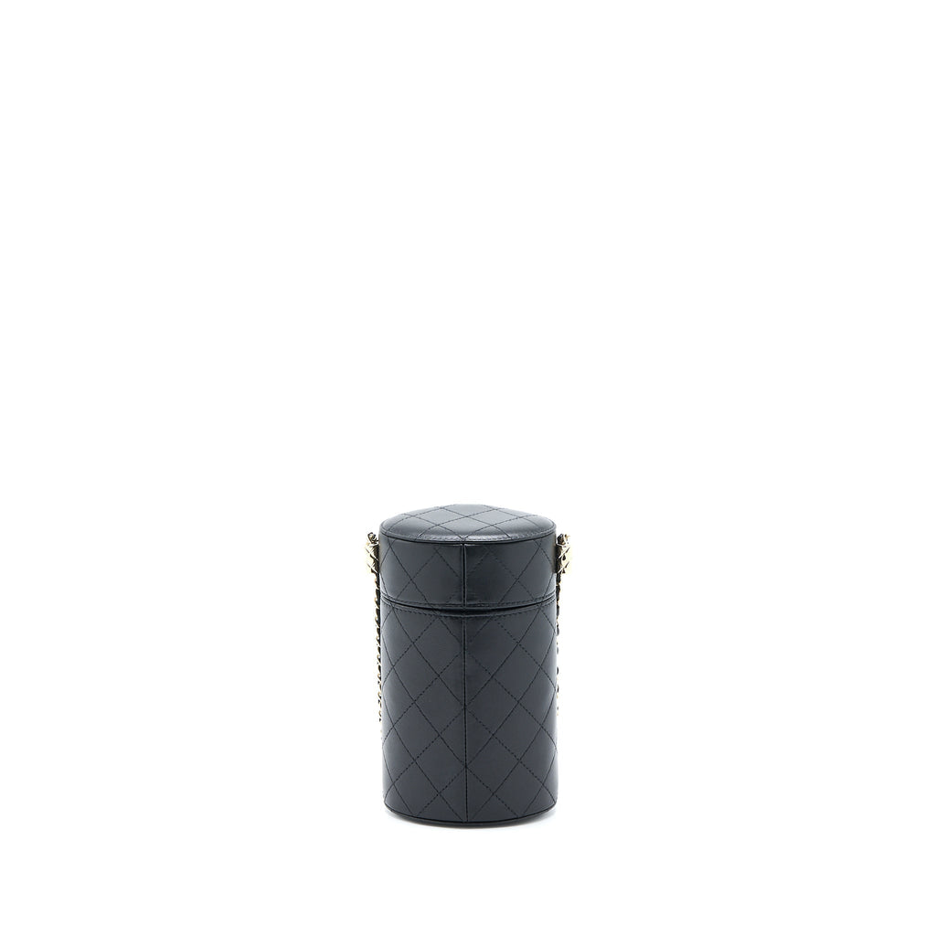 Chanel Vertical Clutch with Chain Lambskin Black L