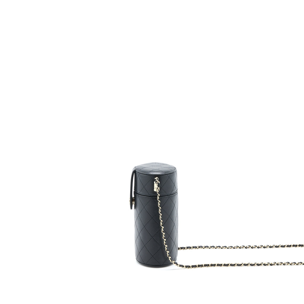 Chanel Vertical Clutch with Chain Lambskin Black L