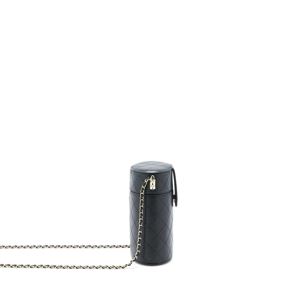 Chanel Vertical Clutch with Chain Lambskin Black L