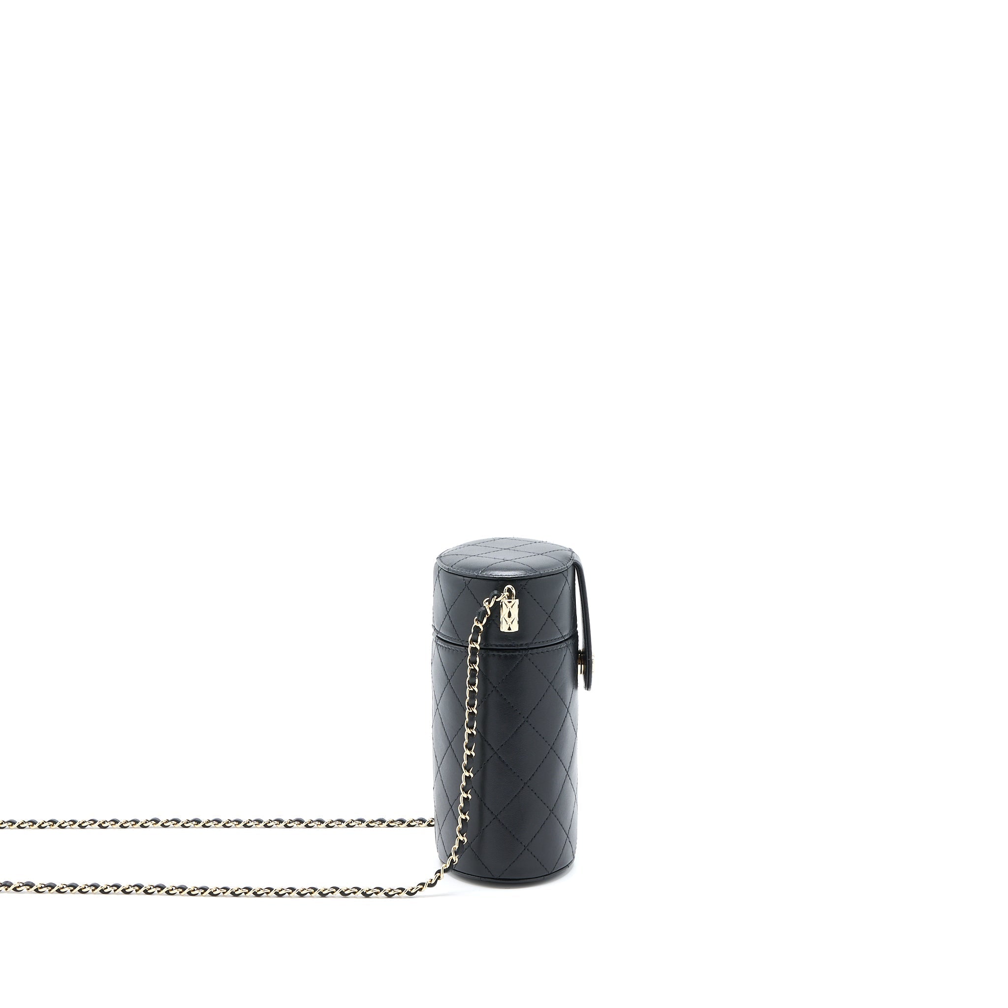 Chanel Vertical Clutch with Chain Lambskin Black L